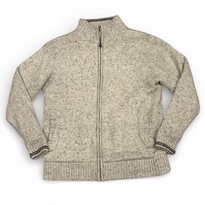 Weatherproof Vintage Cardigan Sweater Jacket Tan Himalayan Size M Zip Closure